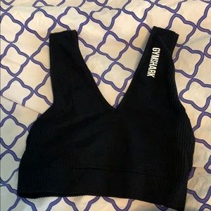 Gymshark black crop top sports bra